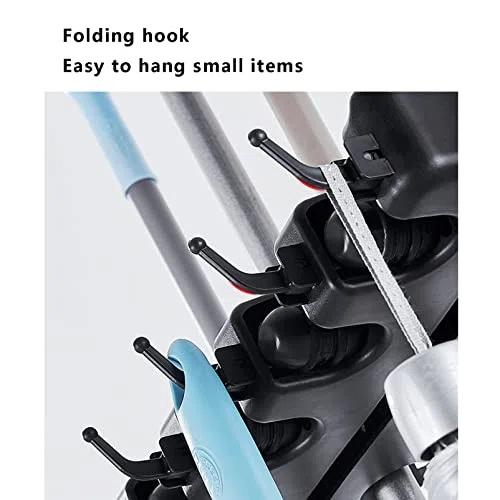 Support pour balais et serpillières, Support Utilitaire sur Pied pour balais et serpillières humides, Chariot de Rangement pour Outils de Nettoyage idéal pour Les garages, Jardins,