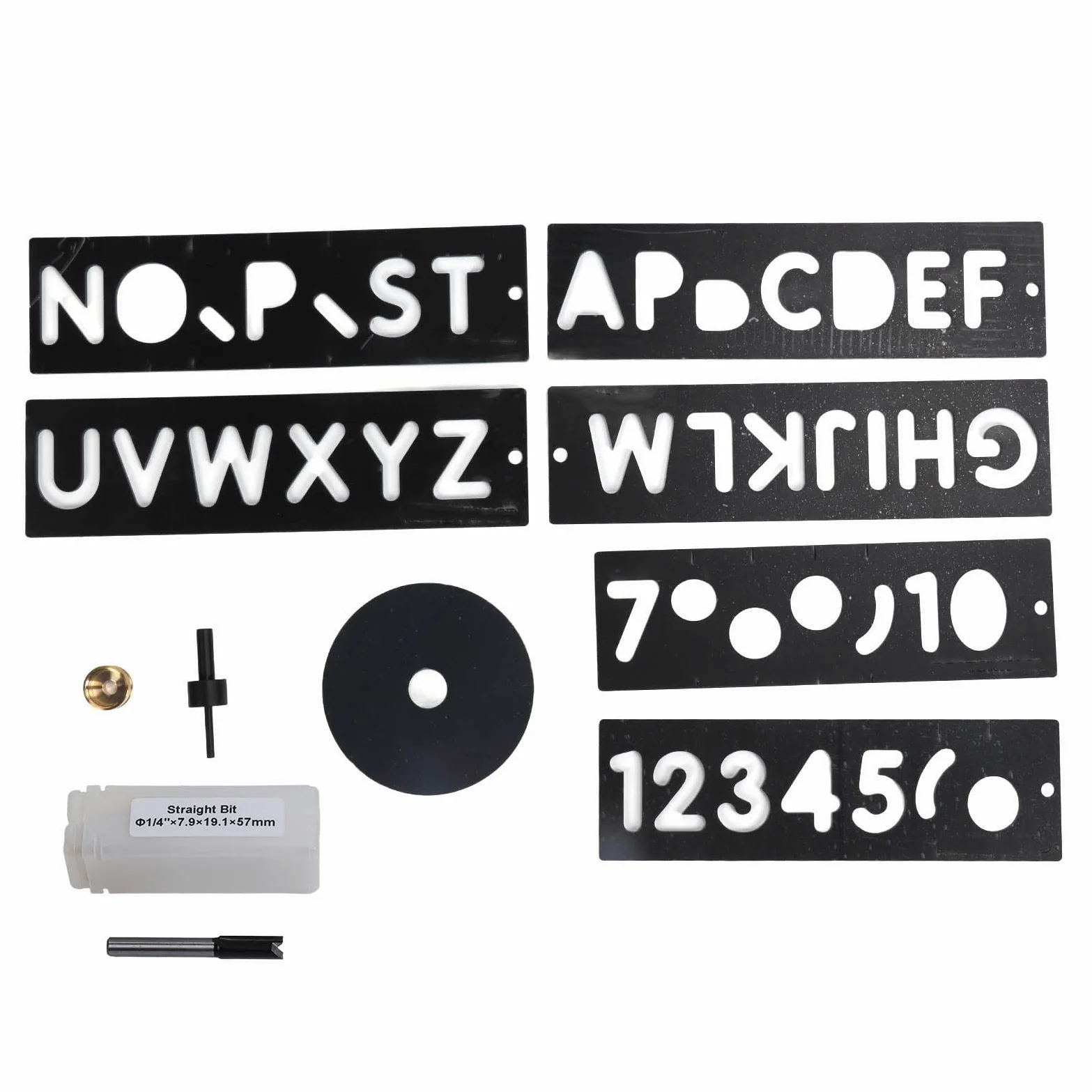Kit de fabrication de lettres : pochoir en plastique pour lettres et chiffres, modèle horizontal réutilisable pour la menuiserie, sculpture sur panneaux d’affichage avec un design