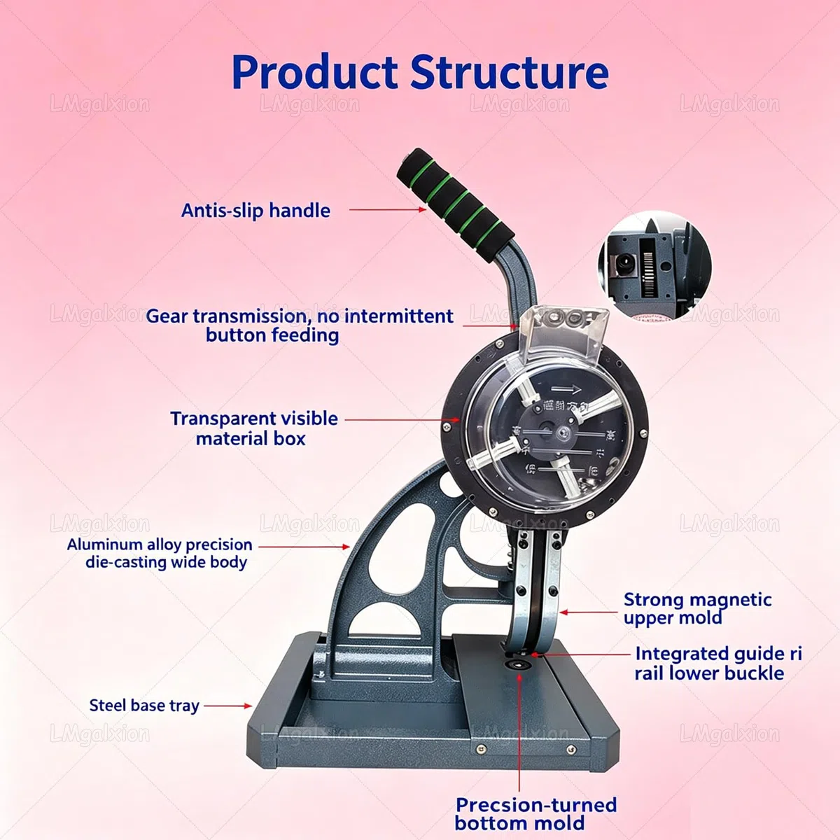 Presse à œillets Manuelle avec Alimentation Automatique,Machine à œillets Semi-Automatique Réduisant Les Coûts,Perforatrice D'œillets 3 en 1 pour Banderoles, Bâches,1000 œillets Inclus 6mm