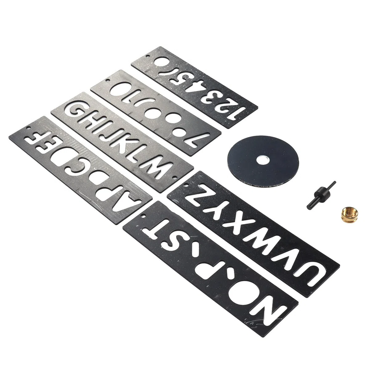 Kit de fabrication de lettres : pochoir en plastique pour lettres et chiffres, modèle horizontal réutilisable pour la menuiserie, sculpture sur panneaux d’affichage avec un design