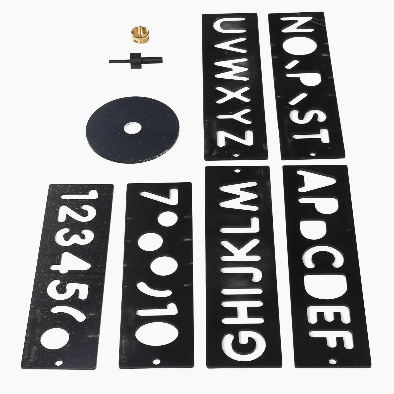 Kit de fabrication de lettres : pochoir en plastique pour lettres et chiffres, modèle horizontal réutilisable pour la menuiserie, sculpture sur panneaux d’affichage avec un design