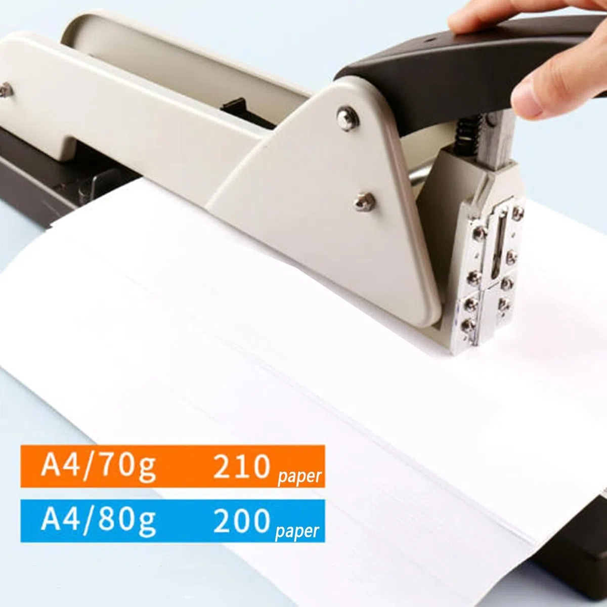 Agrafeuse robuste à bras long, capacité de 210 feuilles, profondeur d'agrafage réglable de 25 cm, reliure robuste, pour brochures, brochures