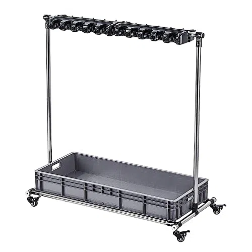 Support pour balais et serpillières, Support Utilitaire sur Pied pour balais et serpillières humides, Chariot de Rangement pour Outils de Nettoyage idéal pour Les garages, Jardins,