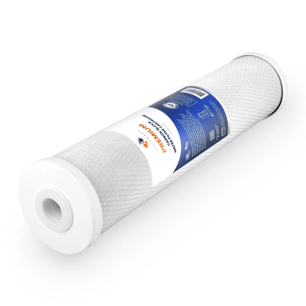 Aquaboon Lot de 2 cartouches de filtre à eau au carbone anti-calcaire 5 microns 20 x 4,5 pour système de filtration d'eau à 3 étapes pour toute la maison